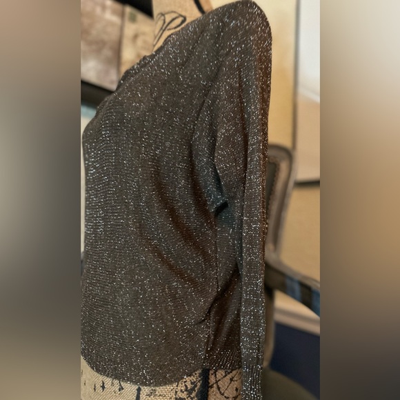Gigi Modal ALIOCHA SPARKLE LIGHT KNIT Chocolate 3/4 Sleeve Dressy Top OS - Picture 10 of 15
